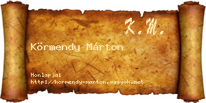 Körmendy Márton névjegykártya