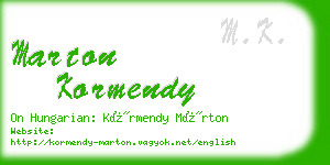 marton kormendy business card