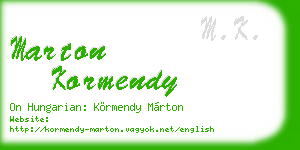 marton kormendy business card